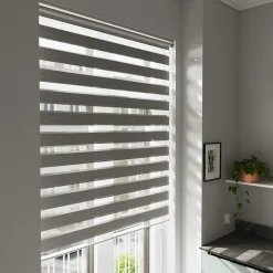 Store enrouleur jour / nuit sans perçage Brize gris chiné l.180 x H.240cm Goodhome