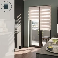 Store enrouleur jour / nuit sans perçage Elin 2 gris perle l.90 x H.240cm Goodhome