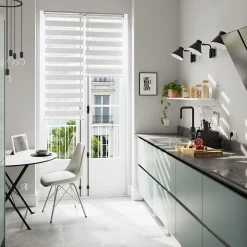 Store enrouleur jour / nuit sans perçage Brize blanc chiné l.75 x H.240cm Goodhome