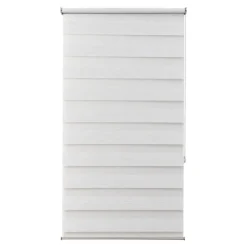 Store enrouleur jour / nuit sans perçage Brize blanc chiné l.75 x H.240cm Goodhome