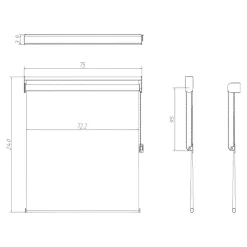 Store enrouleur jour / nuit sans perçage Brize blanc chiné l.75 x H.240cm Goodhome