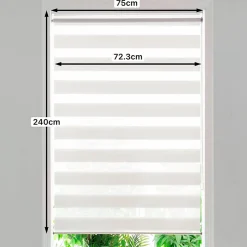 Store enrouleur jour / nuit sans perçage Brize blanc chiné l.75 x H.240cm Goodhome