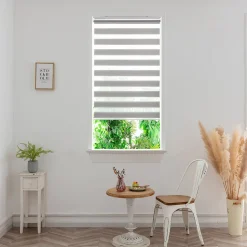 Store enrouleur jour / nuit sans perçage Elin 2 gris béton l.55 x H.180cm Goodhome