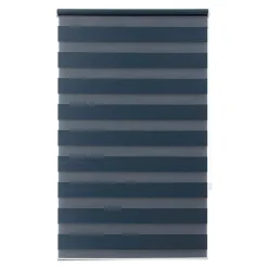 Store enrouleur jour / nuit sans perçage Elin 2 bleu l.80 x H.180cm Goodhome