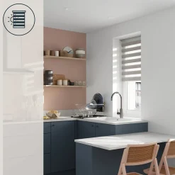 Store enrouleur jour / nuit sans perçage Elin 2 gris perle l.80 x H.180cm Goodhome
