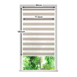 Store enrouleur jour / nuit sans perçage Elin 2 gris perle l.80 x H.180cm Goodhome