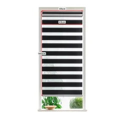 Store enrouleur jour / nuit sans perçage Keston noir l.45 x H.140cm Goodhome