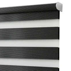 Store enrouleur jour / nuit sans perçage Keston noir l.45 x H.140cm Goodhome