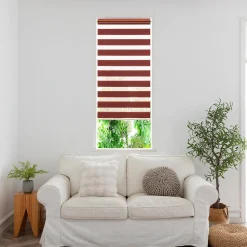 Store enrouleur jour / nuit sans perçage Elin 2 terracotta l.45 x H.140cm Goodhome