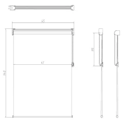 Store enrouleur jour / nuit sans perçage blanc l.45 x H.140cm