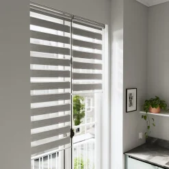 Store enrouleur jour / nuit sans perçage Brize gris chiné l.60 x H.240cm Goodhome