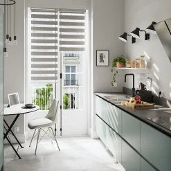 Store enrouleur jour / nuit sans perçage Brize gris chiné l.60 x H.240cm Goodhome