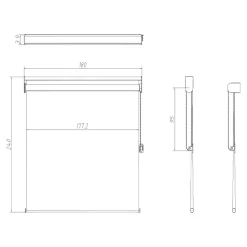 Store enrouleur jour / nuit sans perçage Brize blanc chiné l.180 x H.240cm Goodhome