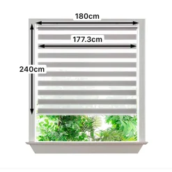 Store enrouleur jour / nuit sans perçage Elin 2 gris béton l.180 x H.240cm Goodhome