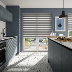 Store enrouleur jour / nuit sans perçage Elin 2 gris béton l.180 x H.240cm Goodhome