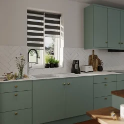 Store enrouleur jour / nuit sans perçage Keston noir l.40 x H.140cm Goodhome