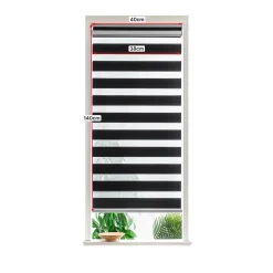 Store enrouleur jour / nuit sans perçage Keston noir l.40 x H.140cm Goodhome