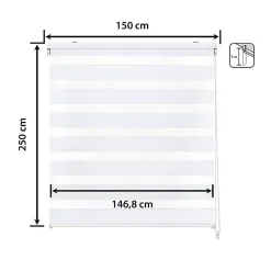 Store enrouleur jour et nuit - Easydeco - Blanc - 150 x 250 cm