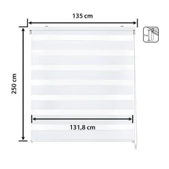 Store enrouleur jour et nuit - Easydeco - Blanc - 135 x 250 cm