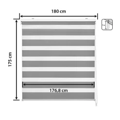 Store enrouleur jour et nuit - Easydeco - Gris - 180 x 175 cm