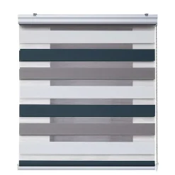 Store Enrouleur Jour Nuit Premium Finitions en Aluminium Blanc-Taupe-Graphite 180 x 250 cm
