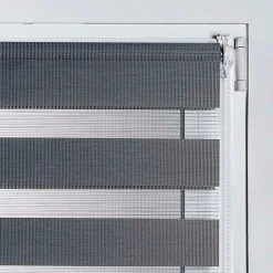 Store Enrouleur Jour Nuit sans perçage EasyFix Argent 60 x 180 cm