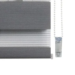 Store Enrouleur Jour Nuit sans perçage EasyFix Argent 60 x 180 cm