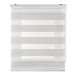 Store Enrouleur Jour Nuit Premium Finitions en Aluminium Gris clair 120 x 250 cm
