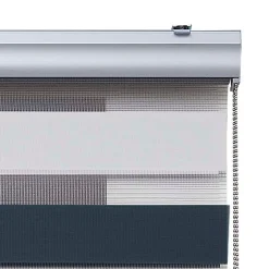 Store Enrouleur Jour Nuit Premium Finitions en Aluminium Blanc-Taupe-Graphite 140 x 250 cm