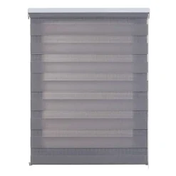 Store Enrouleur Jour Nuit Drop double tissage Argent 80 x 180 cm