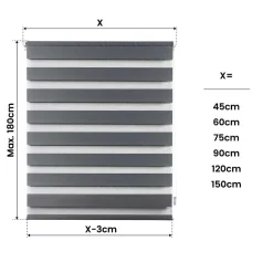 Store Enrouleur Jour Nuit sans perçage EasyFix Argent 120 x 180 cm