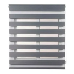 Store Enrouleur Jour Nuit sans perçage EasyFix Argent 120 x 180 cm