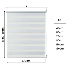 Store Enrouleur Jour Nuit sans perçage EasyFix Blanc 75 x 180 cm