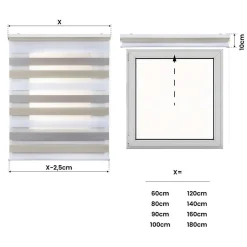 Store Enrouleur Jour Nuit Drop double tissage Tricolore 100 x 180 cm