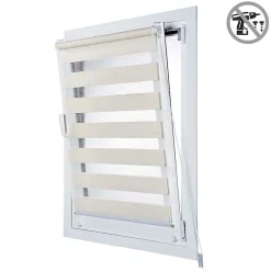 Store Enrouleur Jour Nuit sans perçage EasyFix Lin 120 x 180 cm