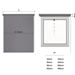 Store Enrouleur Jour Nuit Moon Gris motorisé 160X180
