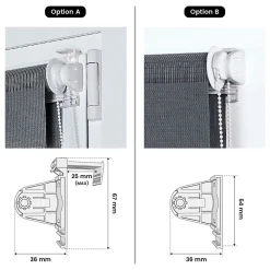 Store Enrouleur Jour Nuit sans perçage EasyFix Argent 150 x 180 cm