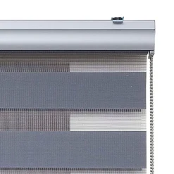 Store Enrouleur Jour Nuit Premium Finitions en Aluminium Argent 160 x 250 cm