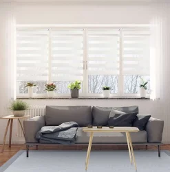 Store Enrouleur Jour Nuit sans perçage EasyFix Blanc 45 x 180 cm