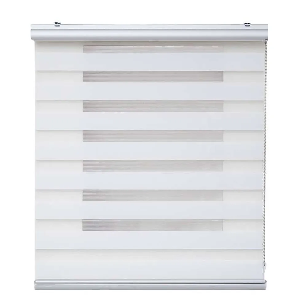Store Enrouleur Jour Nuit Premium Finitions en Aluminium Blanc 120 x 250 cm