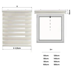 Store Enrouleur Jour Nuit Drop double tissage Lin 80X250