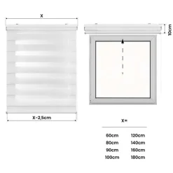 Store Enrouleur Jour Nuit Drop double tissage Blanc 80 x 180 cm