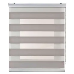 Store Enrouleur Jour Nuit Premium Finitions en Aluminium Gris pierre 60 x 250 cm