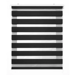 Store Enrouleur Jour Nuit Drop double tissage Argent 80X250