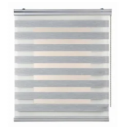 Store Enrouleur Jour Nuit Premium Finitions en Aluminium Gris 120 x 250 cm
