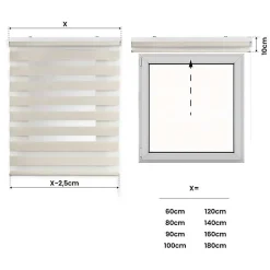Store Enrouleur Jour Nuit Drop double tissage Lin 60 x 180 cm