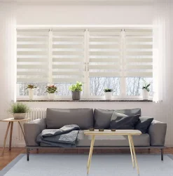 Store Enrouleur Jour Nuit sans perçage EasyFix Lin 75 x 180 cm