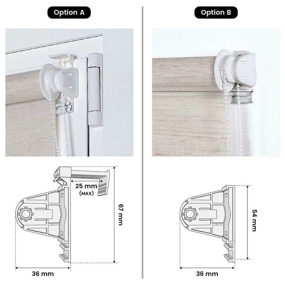 Store Enrouleur Jour Nuit sans perçage EasyFix Lin 75 x 180 cm