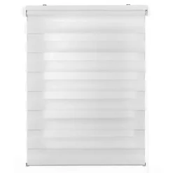 Store Enrouleur Jour Nuit Drop double tissage Blanc 150 x 180 cm