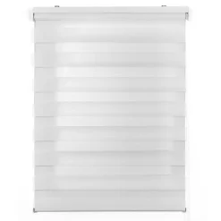 Store Enrouleur Jour Nuit Drop double tissage Blanc 180X250